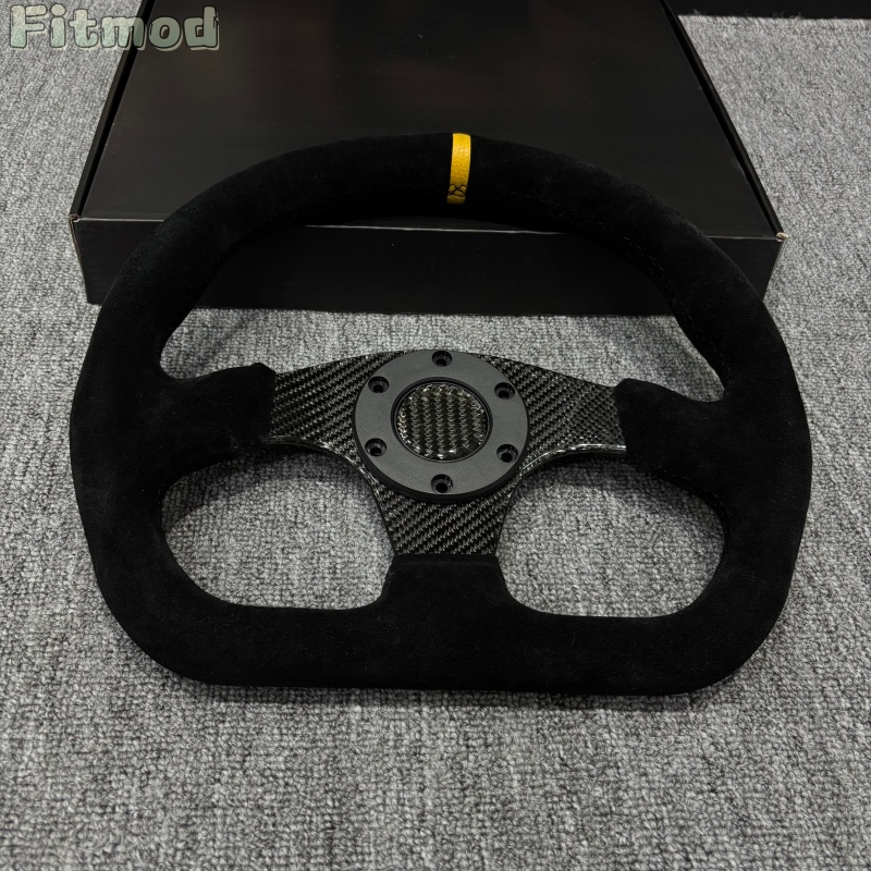 Pc Gaming Yellow - 13-inch 320mm D-shaped steering wheel Suede