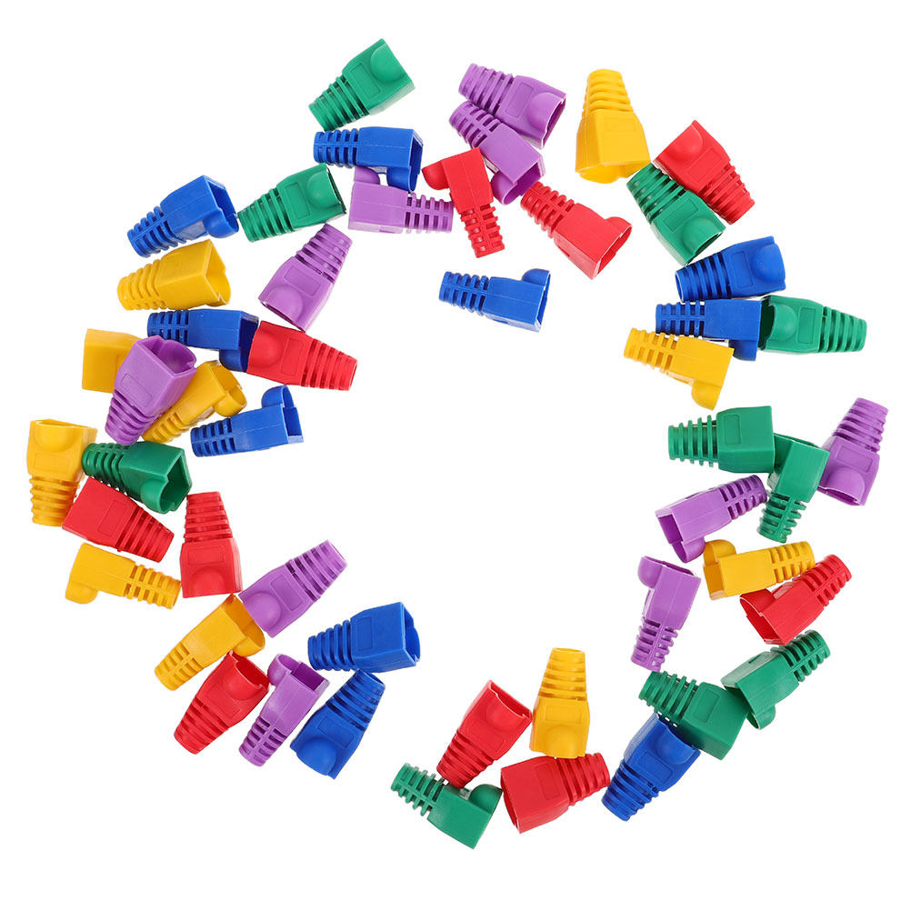 Cable Management Sleeve - 100Pcs Ethernet Cable Connector Caps Wear-Resistant
