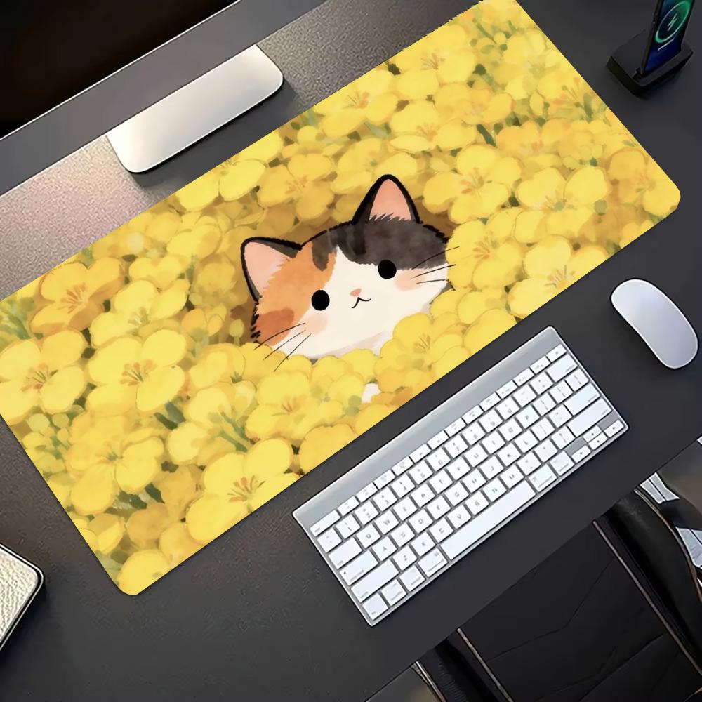 Cute Calico Cat In Yellow Flow - Pc Gaming Yellow review and price