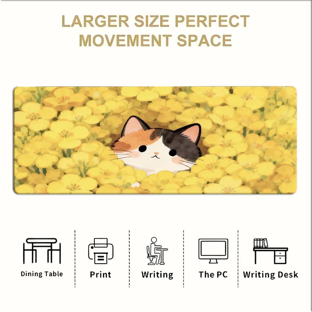 Cute Calico Cat In Yellow Flow - Pc Gaming Yellow review and price