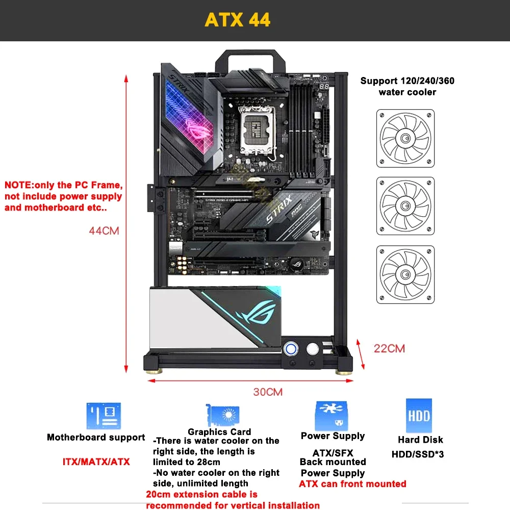 Modding EATX Open PC Case Fram - Pc Gaming Center review and price