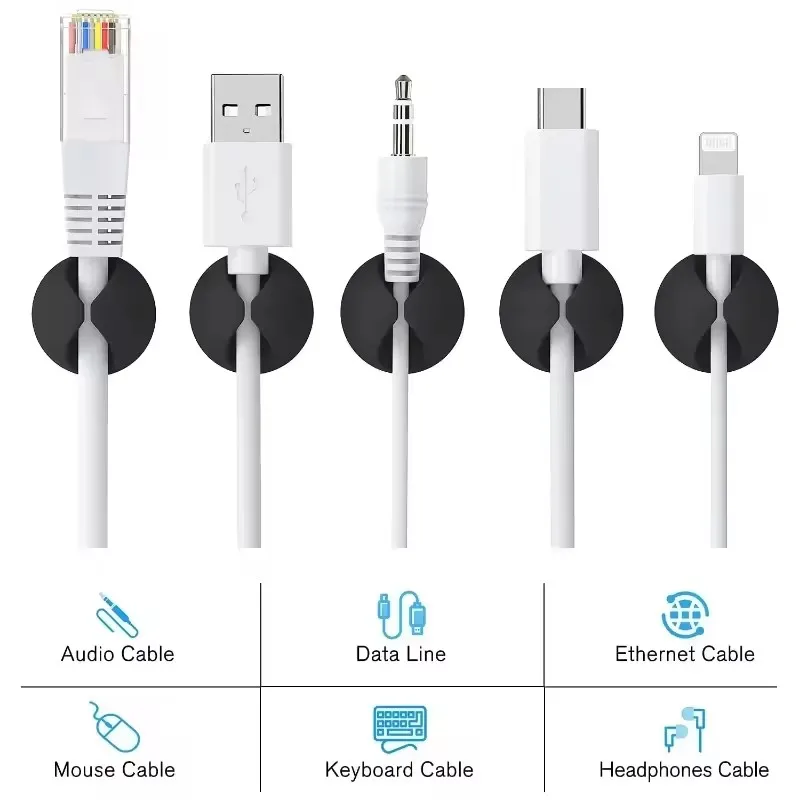 5/50Pcs Desktop Wall Cable Cli - Cable Management Sleeve review and price