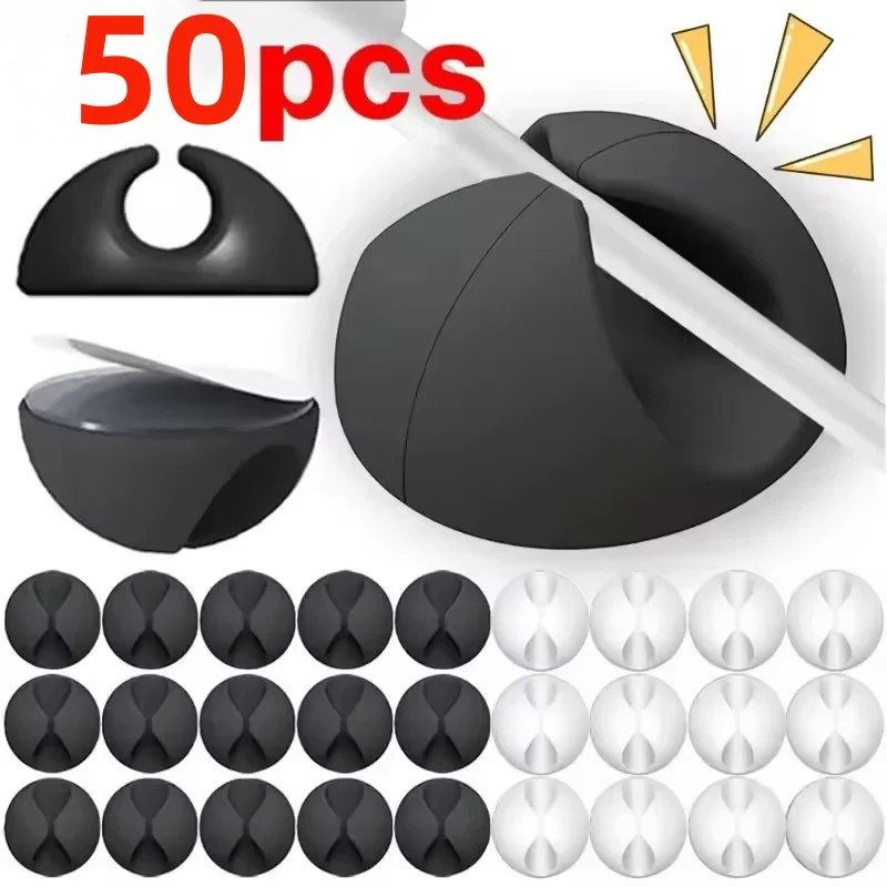 5/50Pcs Desktop Wall Cable Cli - Cable Management Sleeve review and price