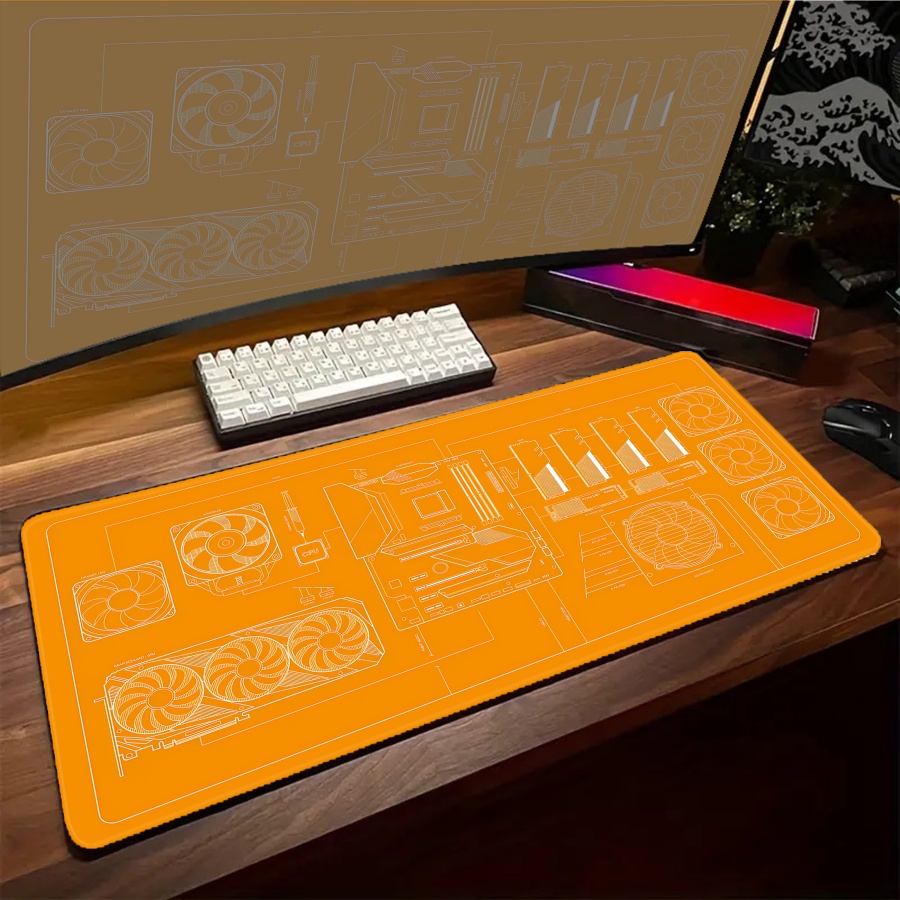 XXL desk mats Black Blue Yello - Pc Gaming Yellow review and price