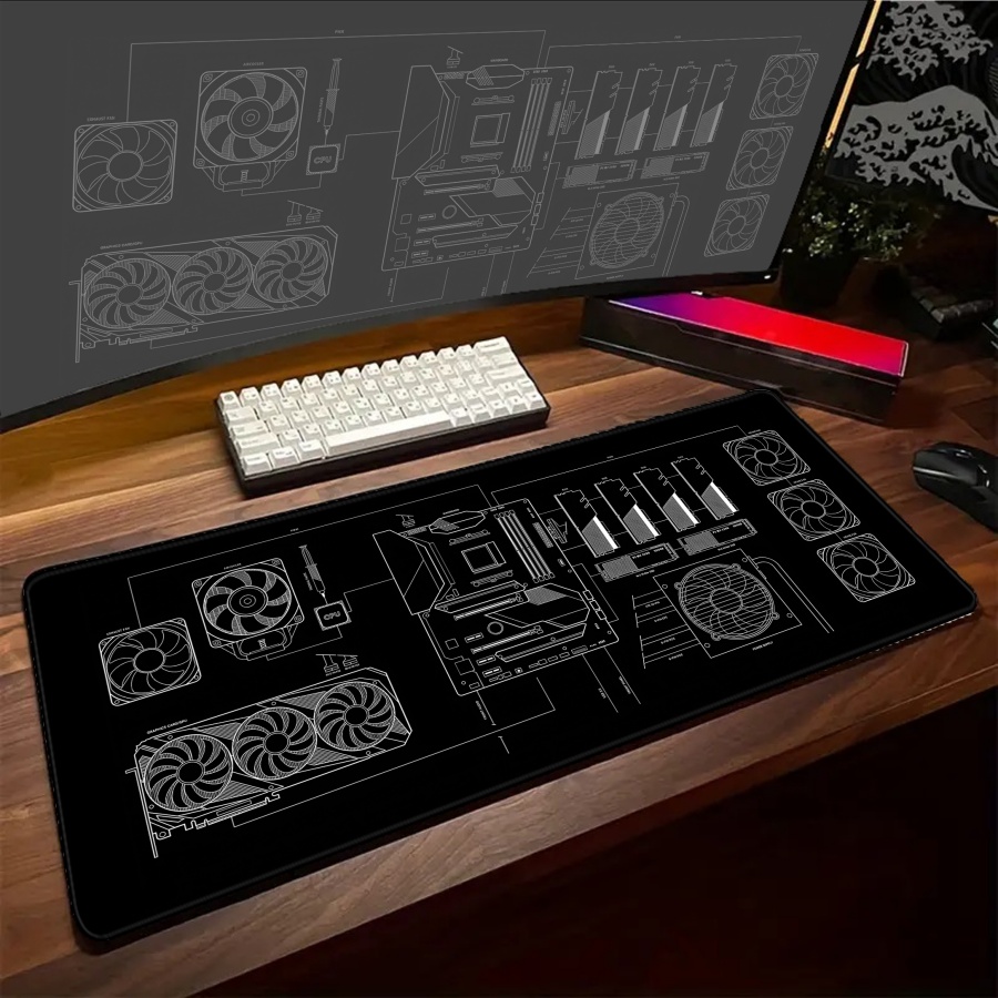 XXL desk mats Black Blue Yello - Pc Gaming Yellow review and price