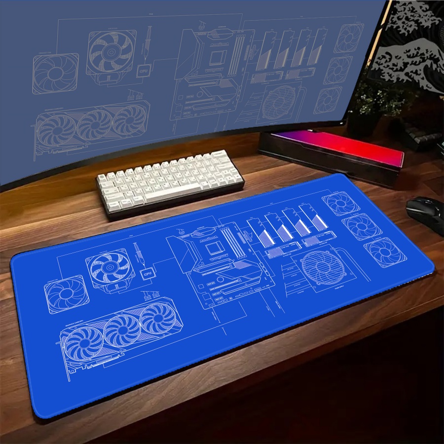 XXL desk mats Black Blue Yello - Pc Gaming Yellow review and price